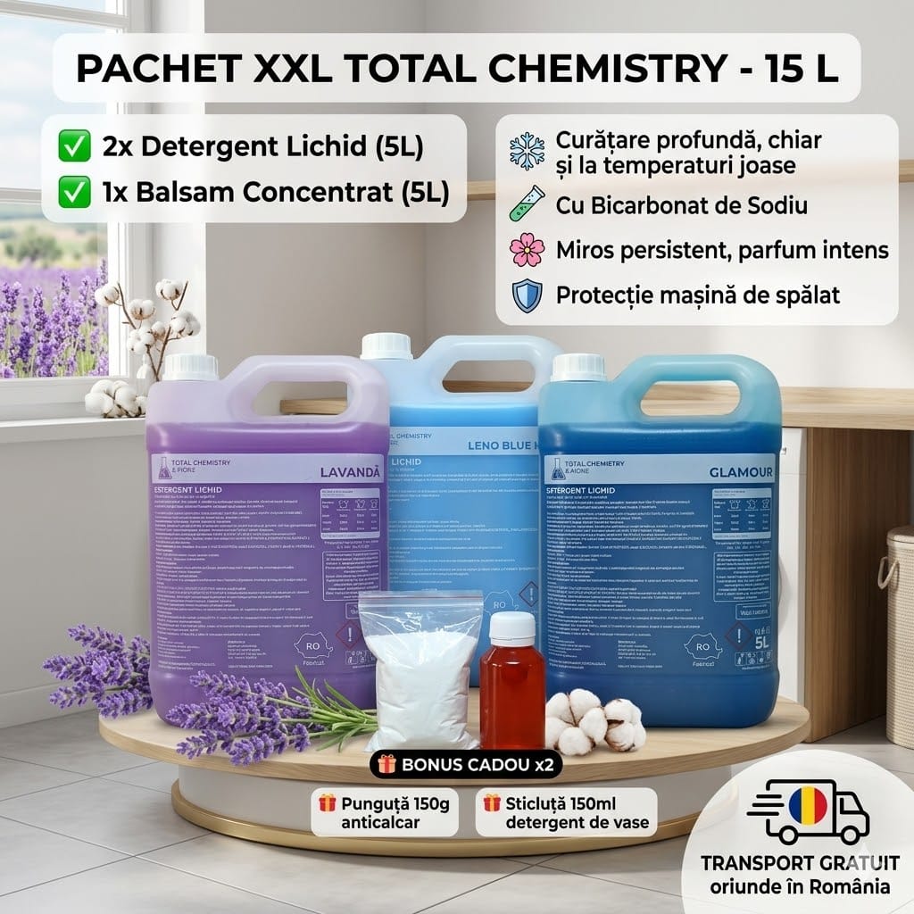 Pachet 2×5 L Detergent de Rufe + 5 L Balsam de Rufe Pachet 2×5 L Detergent de Rufe + 5 L Balsam de Rufe